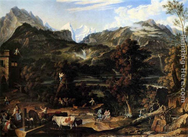 The Upland near Bern painting - Joseph Anton Koch The Upland near Bern art painting The Upland near Bern painting - Joseph Anton Koch The Upland near Bern art painting